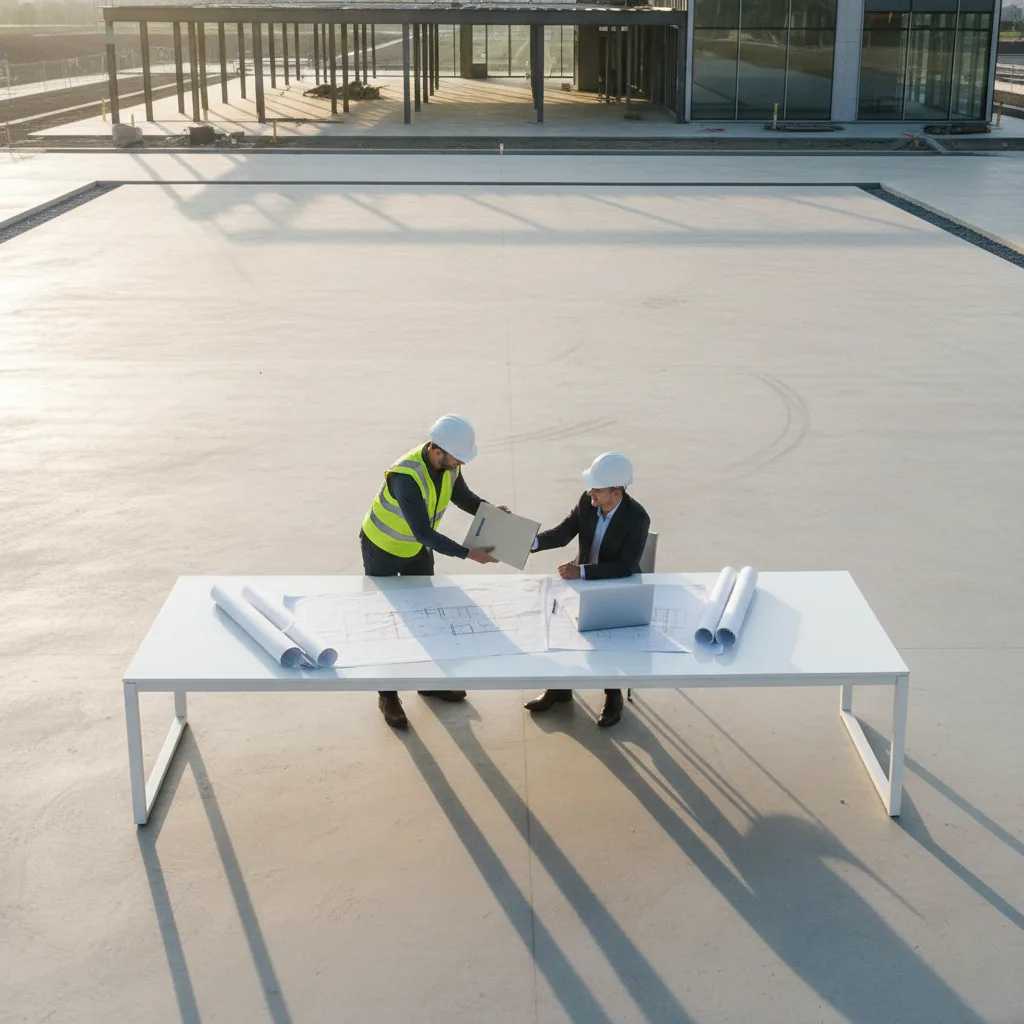 Professionnel du immobilier remettant un devis gratuit pour un projet immobilier